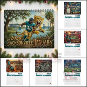 Cover art of a Jaguars player and a jaguar running together in a detailed outdoor scene!