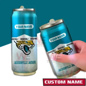 A pair of Jaguars themed can style tumblers with bold team branding and a customizable name section!