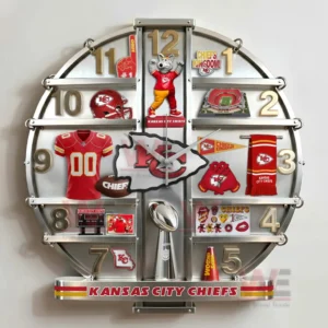 Kansas City Chiefs Home Decorative 3D Wall Clock 9 kansas city chiefs home decorative 3d wall clock img 4 bjy8m