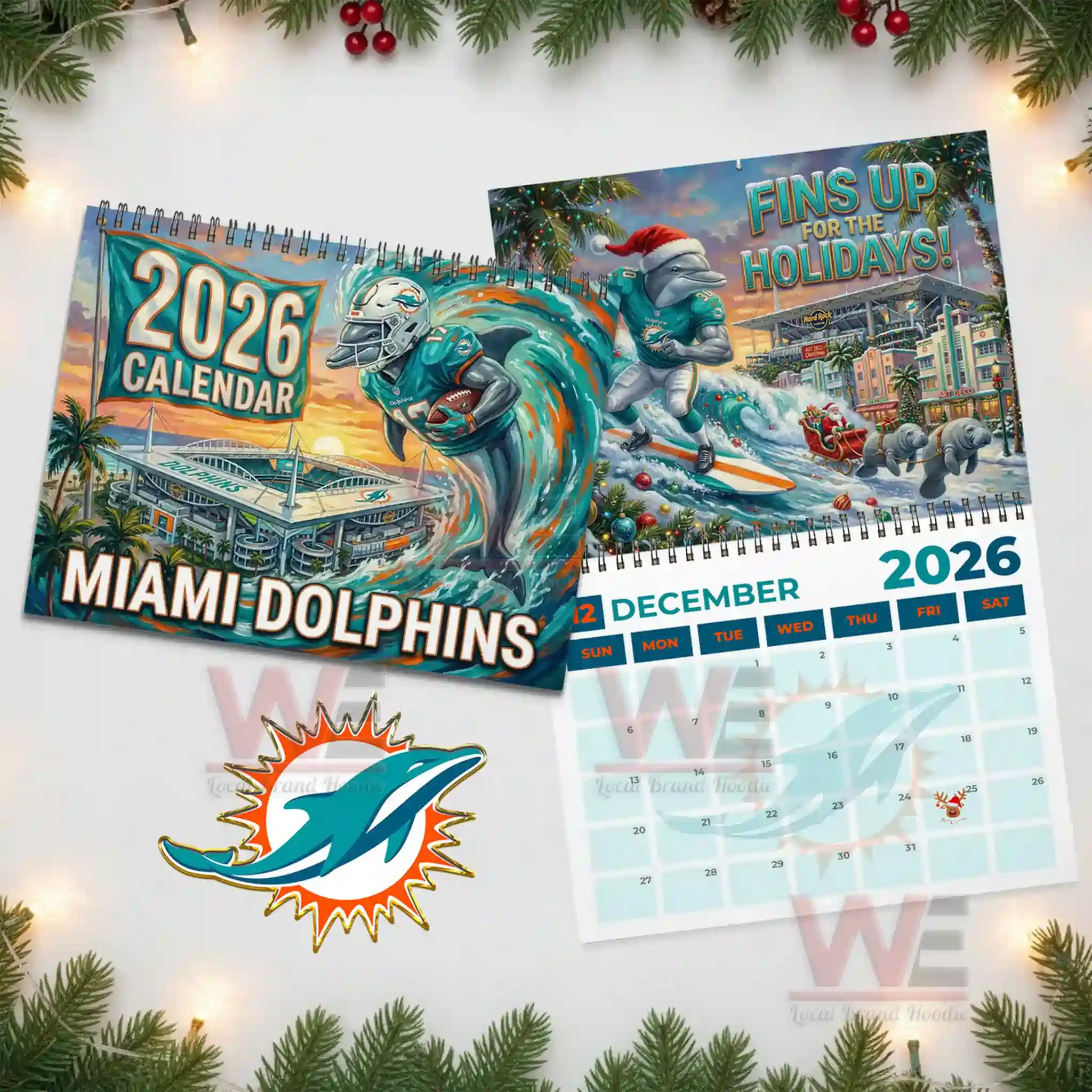 Miami Dolphins 2026 Wall Calendar 5 Miami Dolphins 2026 Wall Calendar - Image 5