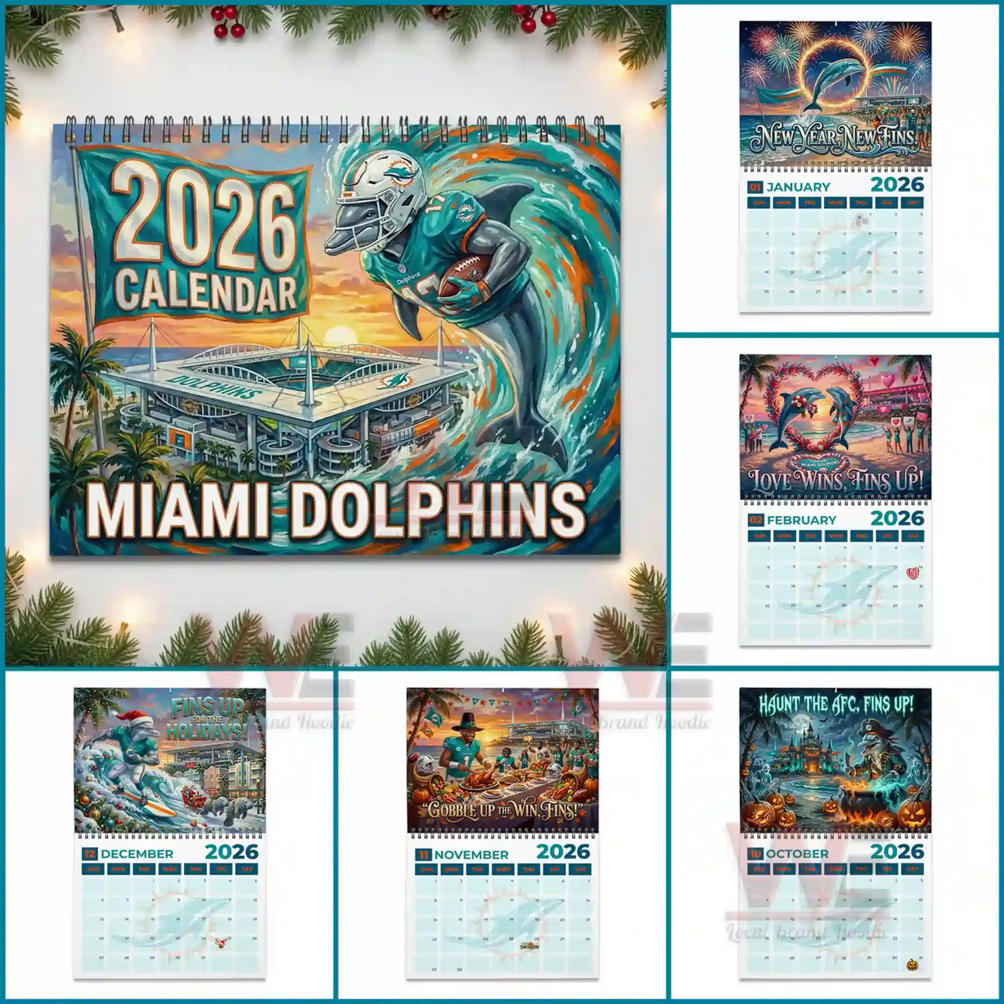 Miami Dolphins 2026 Wall Calendar 6 Miami Dolphins 2026 Wall Calendar - Image 6