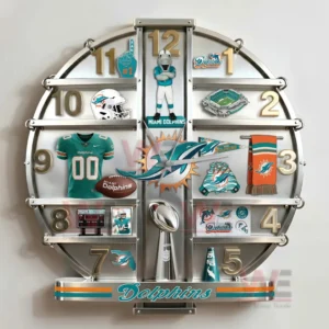 miami dolphins home decorative 3d wall clock img 4 5X8hD