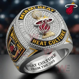 Luxury basketball championship ring with fire emblem bright stones and polished metal design!