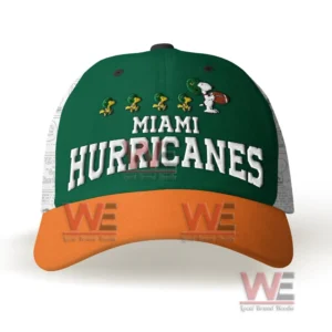 Miami Hurricanes Snoopy Premium Cap hat 5 Back view of Alabama Crimson Tide cap with embroidered letter A and patterned fabric design!