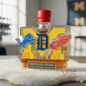 michigan pride detroit lions detroit tigers and detroit red wings custom whiskey bottle img 4 FaPNn