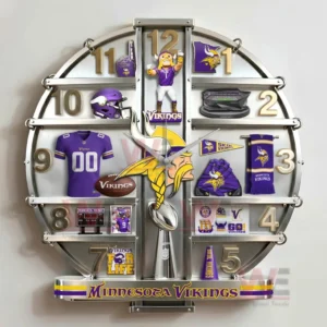 Minnesota Vikings Home Decorative 3D Wall Clock 9 minnesota vikings home decorative 3d wall clock img 4 8eSIz