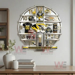 Missouri Tigers Home Decorative 3D Wall Clock 6 New England Patriots stadium wall clock mounted on a light wall above a desk!