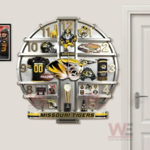 Missouri Tigers Home Decorative 3D Wall Clock 7 New England Patriots stadium wall clock mounted on a wall near a doorway!