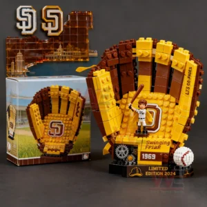 mlb team baseball glove building brick set 2