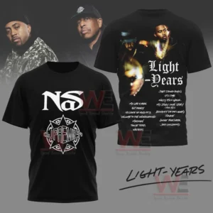 Black Nas and DJ Premier shirt with front logo and back album style artwork!