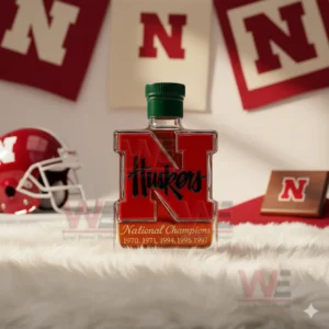nebraska cornhuskers 5 time national champions custom whiskey bottle img 4 ihU0h