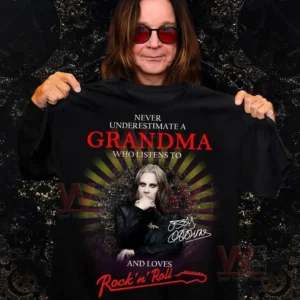 Image of a person holding a black shirt with vibrant text and a musician portrait forming a striking rock and roll themed layout!