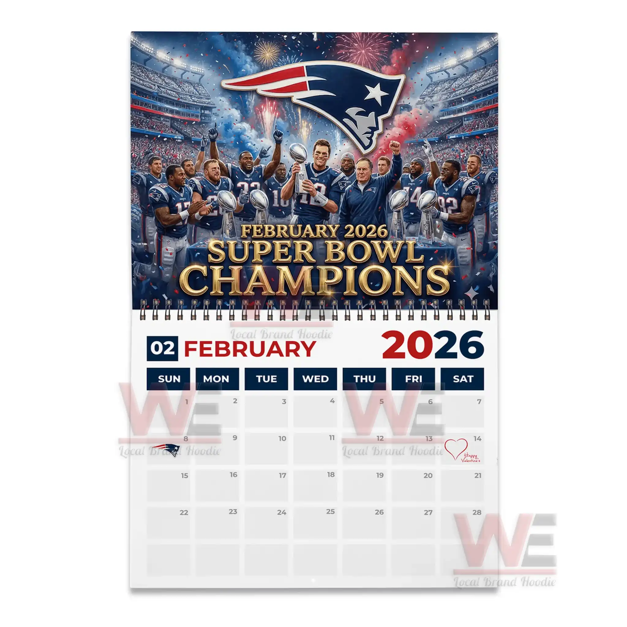 New England Patriots 2026 Wall Calendar 5 New England Patriots 2026 Wall Calendar - Image 5