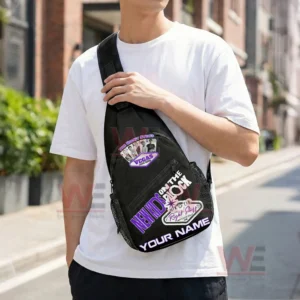 New Kids On The Block Personalized Sling Bags 6 Black music themed sling backpack worn crossbody for daily casual activities!