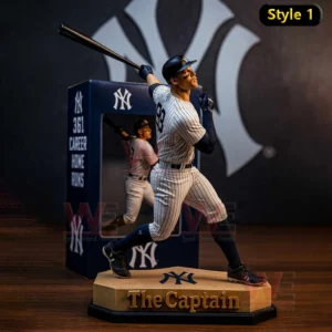 Aaron Judge baseball figurine in a dynamic batting stance wearing a New York Yankees uniform on a collectible display base!