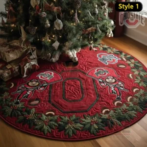 Ohio State Buckeyes Brutus Christmas Tree Skirt