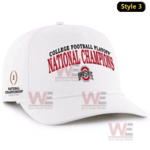 Ohio State Buckeyes College Football National Champion Cap hat 8 A white cap with Ohio State national champions lettering and logo!