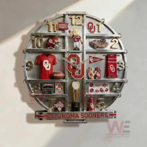 Oklahoma Sooners Home Decorative 3D Wall Clock 9 oklahoma sooners home decorative 3d wall clock img 4 8z7Uc
