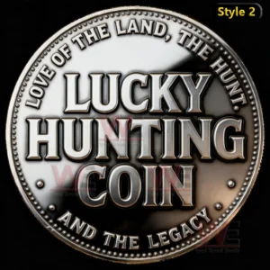 Classic hunting themed medal with prominent text symbolizing fortune tradition and enduring outdoor legacy!