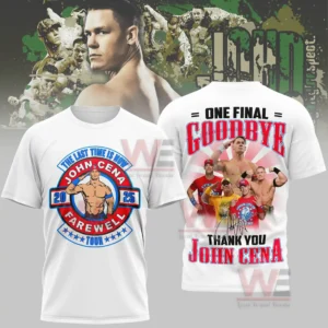 White wrestling tribute shirt with bold hero artwork and celebratory design!