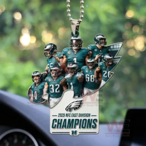 Philadelphia Eagles 2025 NFC East Division Champions Car Ornament