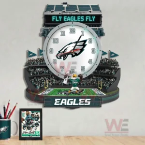 Philadelphia Eagles stadium wall clock displayed on a clean modern wall!