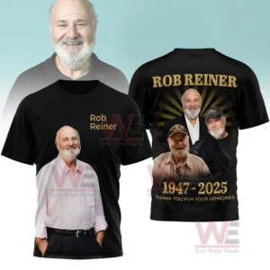 Black memorial shirt with a front portrait of an older man and a back collage tribute honoring his life and memories!