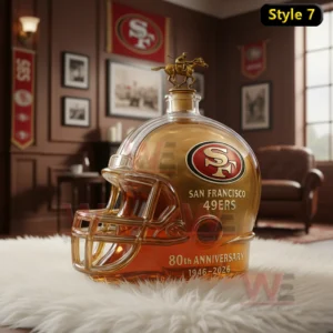 san francisco 49ers 80th anniversary 1946 2026 helmet custom whiskey bottle img 5 sfeUx