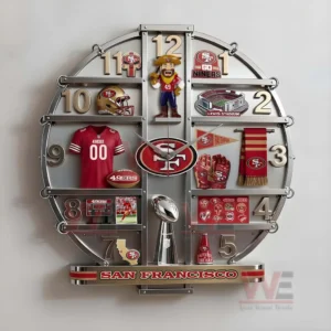 San Francisco 49ers Home Decorative 3D Wall Clock 9 san francisco 49ers home decorative 3d wall clock img 4 iNM6u