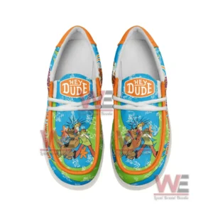 Scooby Doo What Would Scooby Do Hey Dude Shoes 7 Top view of Scooby Doo themed shoes with bright colors and character graphics!