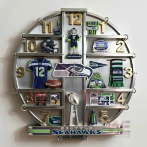 Seattle Seahawks Home Decorative 3D Wall Clock 9 seattle seahawks home decorative 3d wall clock img 4 QiLqR