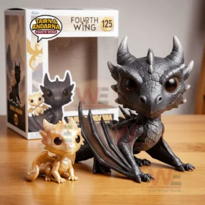 Dark and golden dragon figures posed side by side representing a fantasy creature collection on a table!