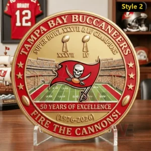 tampa bay buccaneers 50th anniversary 1976 2026 fire the cannons coin img 4 r5IDq