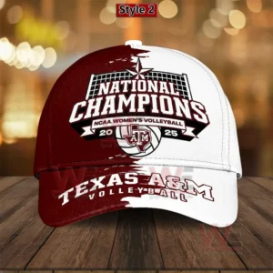 Texas AM national champions volleyball cap with clean modern design and team branding!