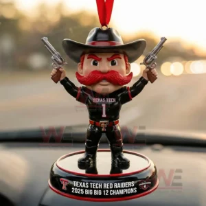 Texas Tech Red Raiders 2025 Big 12 Champions Car hanging Ornament