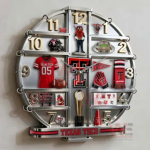 texas tech red raiders home decorative 3d wall clock img 4 puKmP