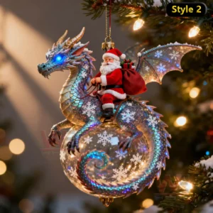 the enchanted santa 26 dragon sleigh ornament img 5 GK4YM