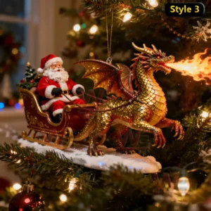the enchanted santa 26 dragon sleigh ornament img 6 gjxLS