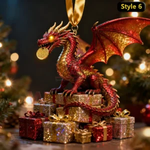the enchanted santa 26 dragon sleigh ornament img 9 CkuVS