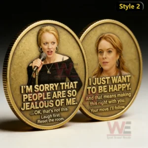 The Friendship Backup Coin 3 Collectible friendship coin with character portraits and meaningful messages shown in a studio setting!