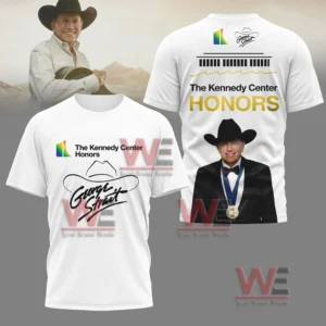The Kennedy Center Honors George Strait Shirt, Hoodie 6 White T shirt with Kennedy Center Honors graphics and George Strait portrait on the back!