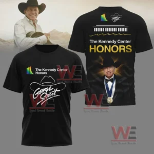 The Kennedy Center Honors George Strait Shirt, Hoodie 7 Black T shirt with Kennedy Center Honors graphics and George Strait portrait on the back!