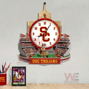 USC Trojans Stadium Decorative 3D Wall Clock 6 USC Trojans wall clock mounted above desk with sports decor!