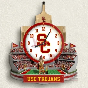 USC Trojans Stadium Decorative 3D Wall Clock 8 Close up of USC Trojans stadium themed wall clock with mascot and crowd!