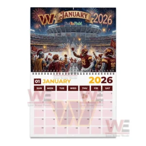 A festive football stadium filled with cheering players and bright fireworks shining across the night sky!