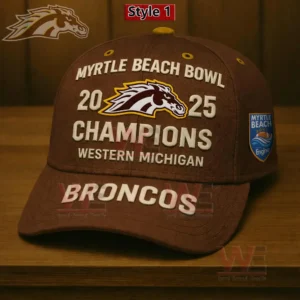 Western Michigan Broncos football cap celebrating Myrtle Beach Bowl championship season!