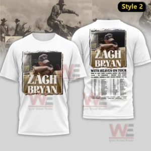 White music tour shirt with artist portrait and tour date list shown from both sides!
