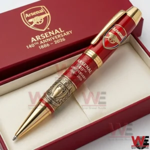 Arsenal 140th Anniversary 1886-2026 Ballpoint Pen 4 Arsenal anniversary ballpoint pen inside a red presentation box with gold logo and refined details!