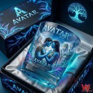 Avatar 17th anniversary glass displayed inside a decorative gift box!