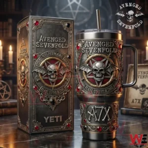 Avenged Sevenfold tumbler and decorative box with skull wings red stones and dark gothic style!
